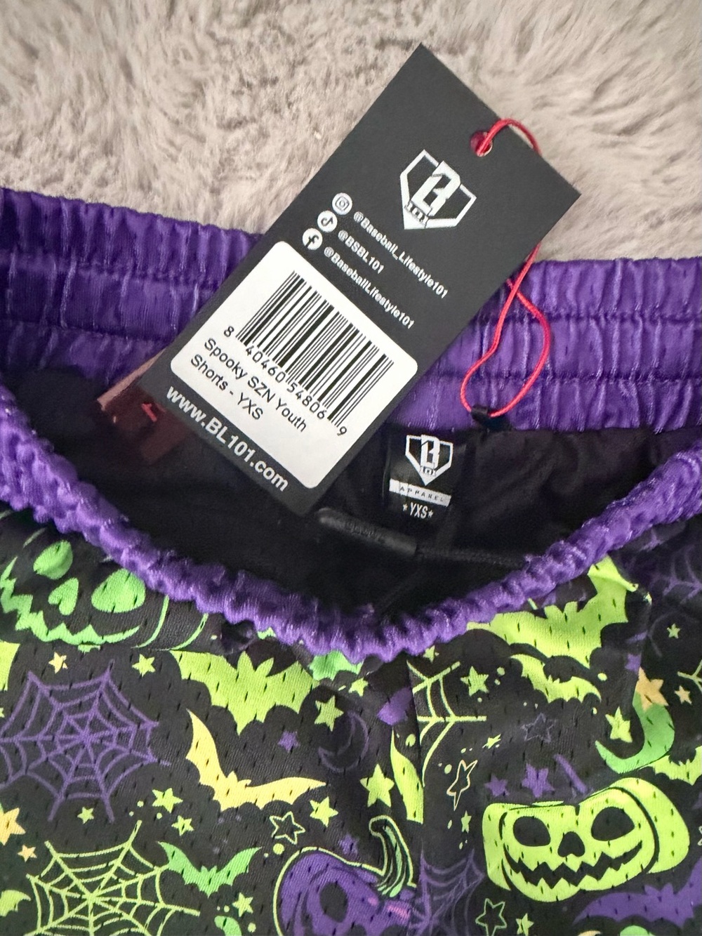 NWT Baseball Lifestyle 101 Youth Spooky Szn Halloween Shorts - Picture 3 of 3